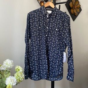 Paper Denim & Cloth Navy Blue Floral  Long Sleeve Shirt